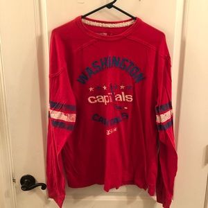 Red Washington Capitals Long Sleeve Hockey T-Shirt